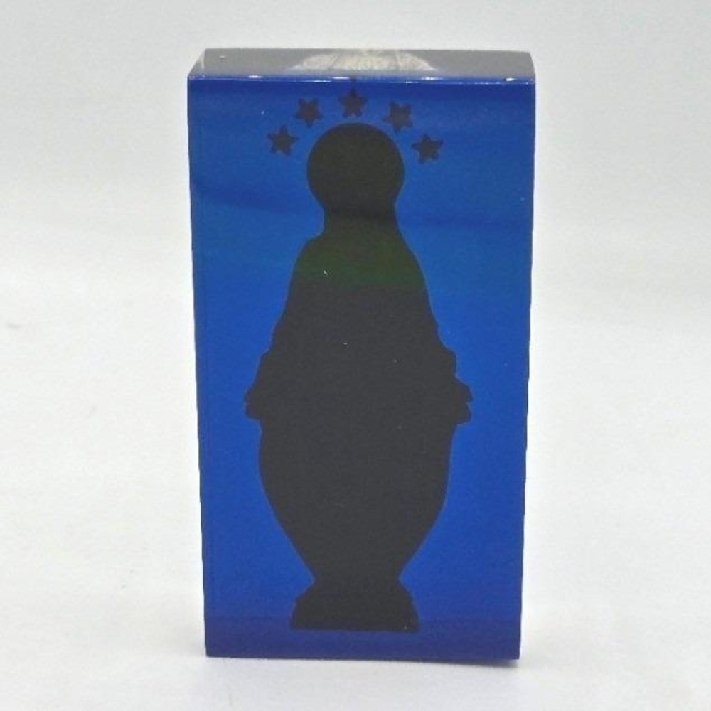 Vintage 1830‎ Miraculous Medal Virgin Mary Lucite Paperweight - Cobalt Blue - Picture 6 of 8